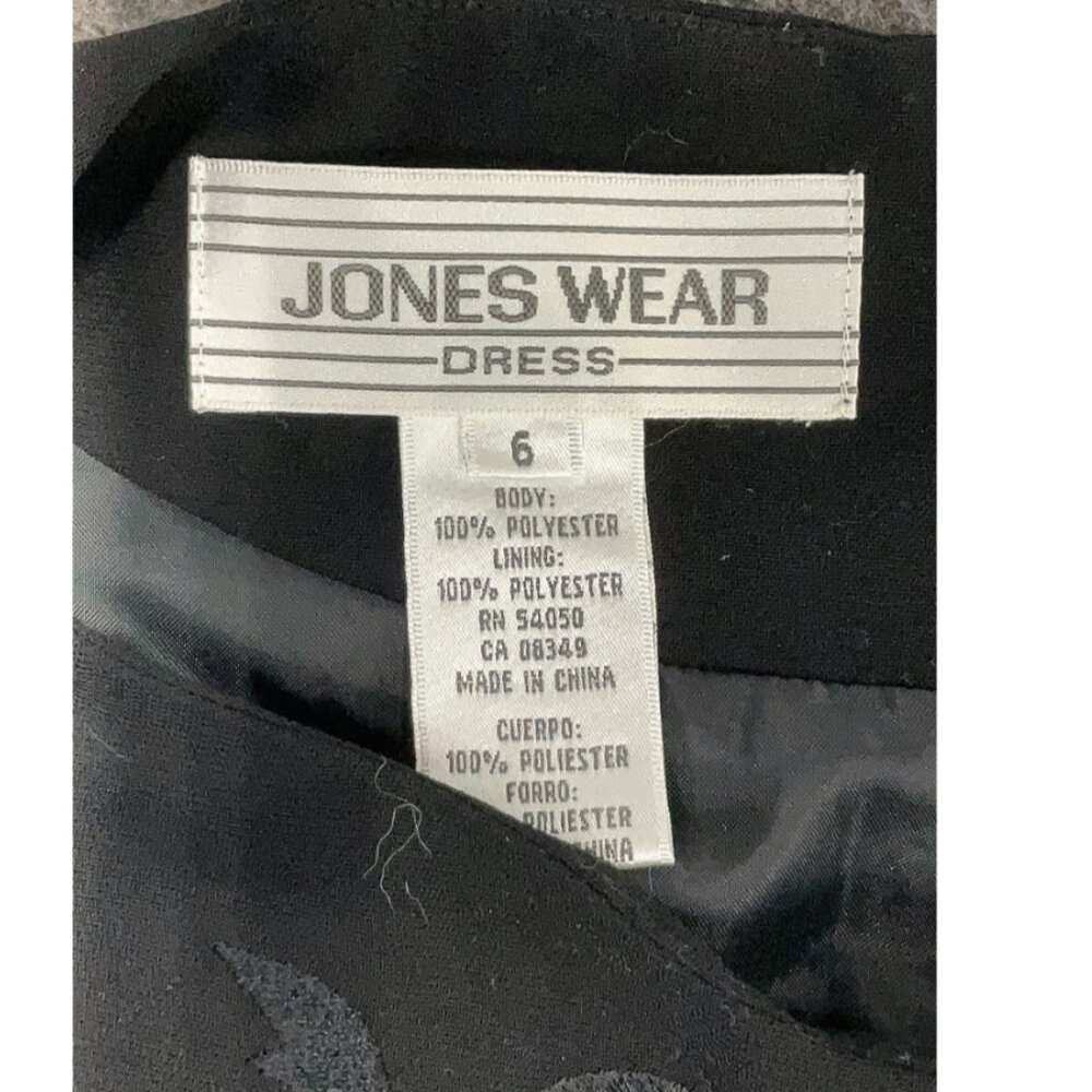 Jones Wear Black Floral Jacquard Sheath Cocktail Dress - Size 6 - Like New - Picture 7 of 7